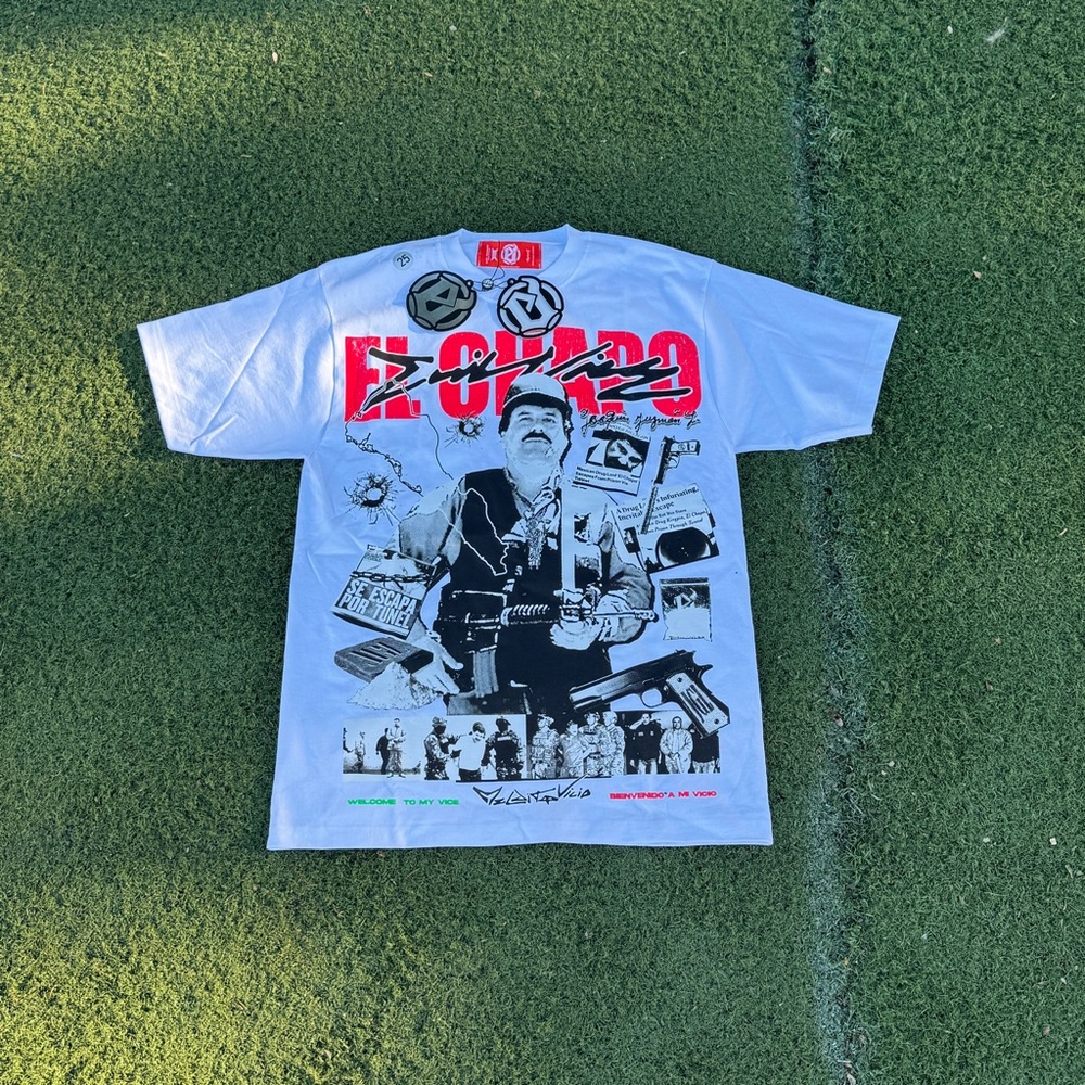 Evil Vice El Chapo Graphic White Tee. Brand New With Tags. Size M.